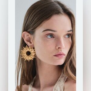 Zara Gold Star Statement Earrings